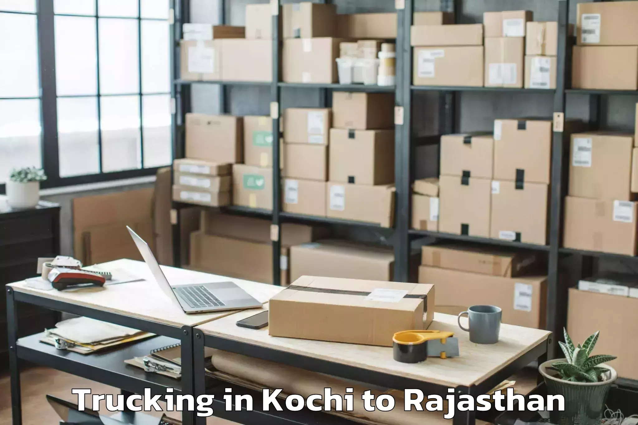 Book Kochi to Sujangarh Trucking